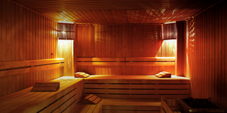 interior view of cabin sauna