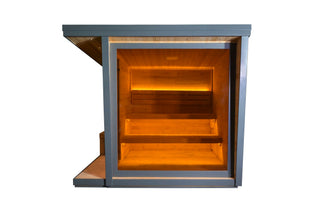 4-6 Person Traditional Square Steam Sauna: Solid Wood Core with Aluminum - Alloy - Tiled Sides and Roof