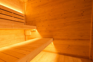 4-6 Person Traditional Square Steam Sauna: Solid Wood Core with Aluminum - Alloy - Tiled Sides and Roof
