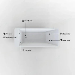 Rectangular Cold Plunge Tub Soaking Bathtub Acrylic Freestanding Ice Bath Tub Anyi Health