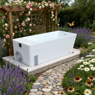 Acrylic Ice Bath Tub with Built-In Ice Machine – All-in-One Cold Plunge Spa System for Athlete Recovery, Hydrotherapy & Home Gym, Modern Sleek Cooling Design