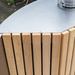Wood - Fired Hot Tub with Stainless Steel Liner, Built - in Stove and Red Cedar Shell