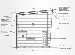 4-6 Person Traditional Square Steam Sauna: Solid Wood Core with Aluminum - Alloy - Tiled Sides and Roof