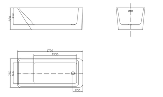 Rectangular Cold Plunge Tub Soaking Bathtub Acrylic Freestanding Ice Bath Tub