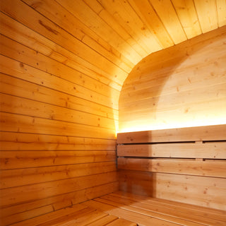 Traditional Outdoor Steam Sauna for 4 People – Thermo Spruce Wood, 6KW Heater, Tinted Glass Panels, Weather-Resistant Backyard Spa with LED Lighting
