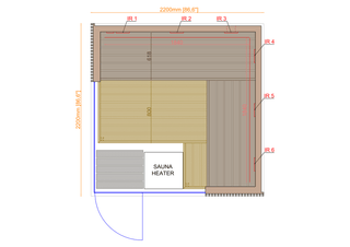 Aalto 4-Person Indoor Traditional Sauna