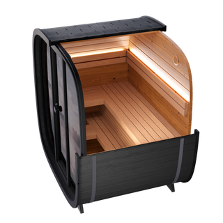 Leil Saunas 4-Person Black Cube in Thermowood