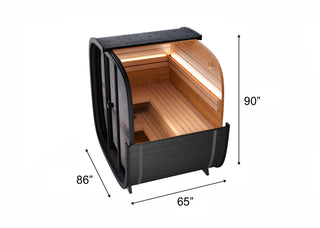 Leil Saunas 4-Person Black Cube in Thermowood