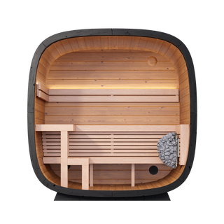 Leil Saunas 4-Person Black Cube in Thermowood