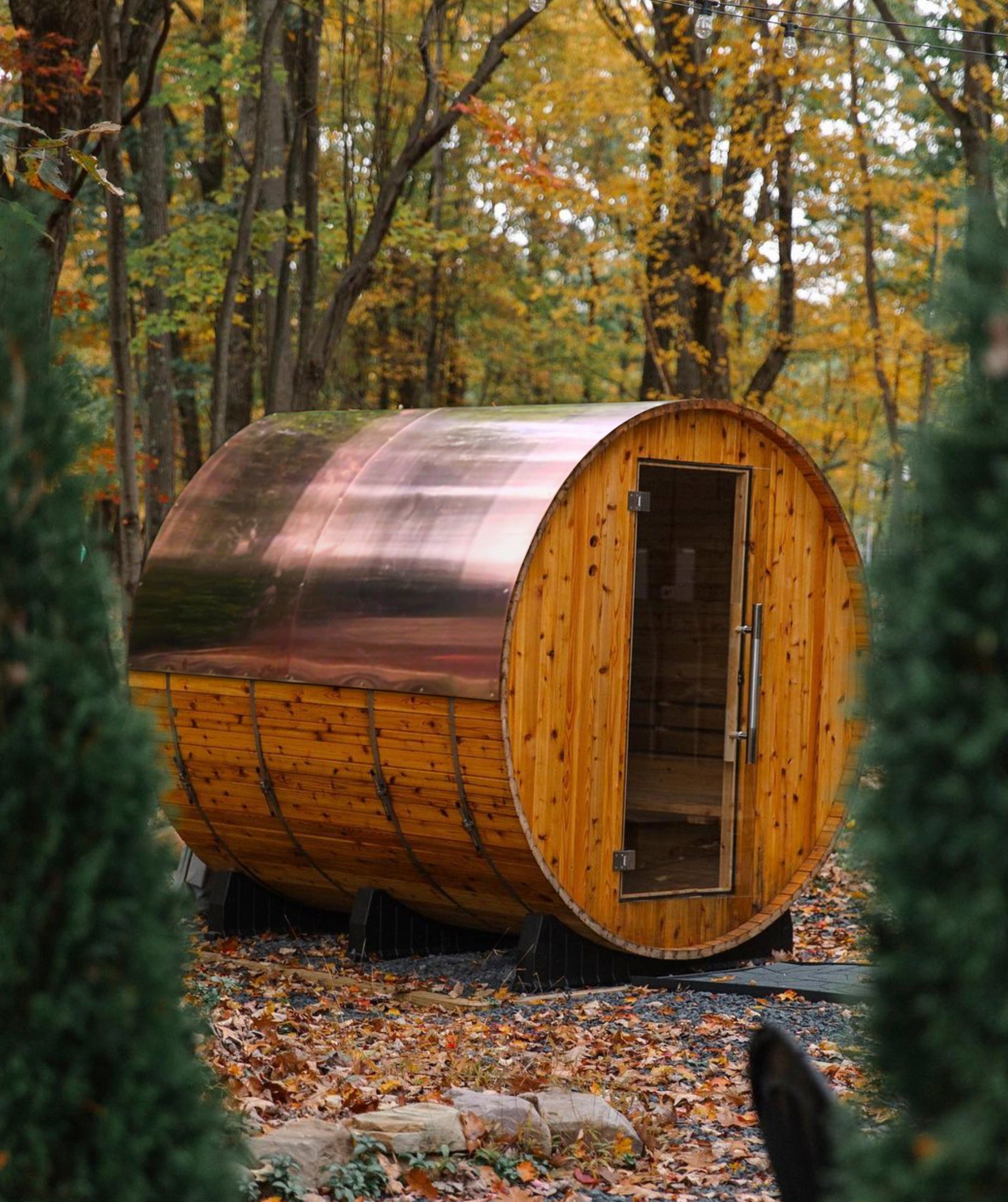 Barrel Sauna Copper Roof Cover| Durable & Stylish Protection – Sauna Shield