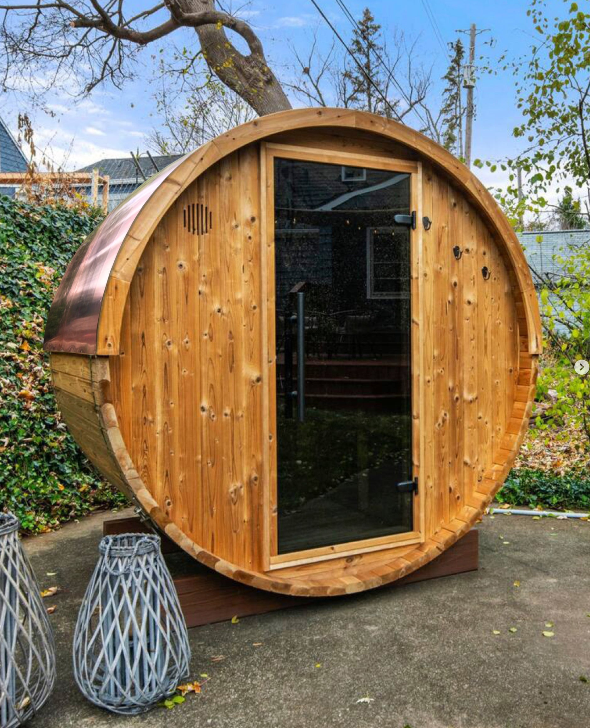 Barrel Sauna Copper Roof Cover| Durable & Stylish Protection – Sauna Shield