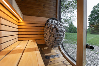 Saunasell 4-Person Black Cube in Thermowood