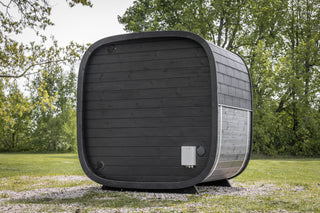 Saunasell 4-Person Black Cube in Thermowood