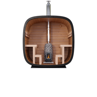 Leil Saunas 6-Person Black Cube Comfort in Thermowood
