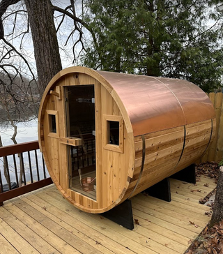 Barrel Sauna Copper Roof Cover