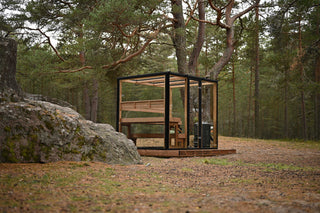 Modern Class 4-Person Cube Glass Sauna