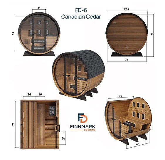 Finnmark 4-Person FD-6 Combo Hybrid Barrel Sauna