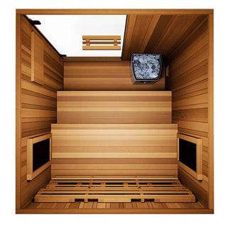 Finnmark 2-4 Person Hybrid Full Spectrum Infrared Sauna - A compact and versatile infrared sauna designed for 2-4 people. 