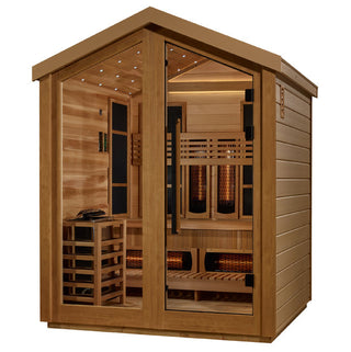 Pacific Red Cedar 3-Person Full Spectrum Hybrid Outdoor Sauna