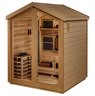 Pacific Red Cedar 3-Person Full Spectrum Hybrid Outdoor Sauna
