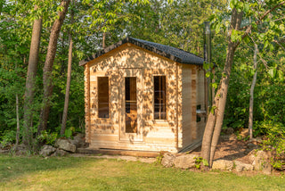 Dundalk LeisureCraft Canadian Timber Georgian 5-6 Person Cabin Sauna with Changeroom