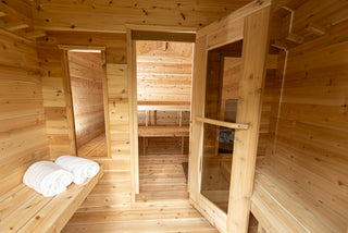 Dundalk LeisureCraft Canadian Timber Georgian 5-6 Person Cabin Sauna with Changeroom