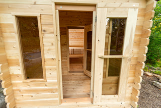 Dundalk LeisureCraft Canadian Timber Georgian 5-6 Person Cabin Sauna with Changeroom