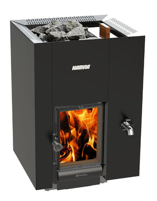 Harvia WKLI20GRSM Linear 22 | Greenflame | 30L Right-Side Water Tank | Black