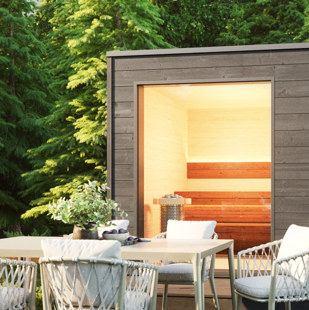 Kuut KUUT Outdoor Sauna - Luxury 4 Person Home Spa - Electric Outdoor Sauna ...