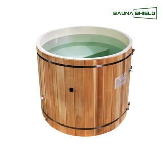 Pacific Cedar Plunge Tub 7 - Classic plunge tub made from high-quality cedar wood, featuring a spacious and elegant design, ideal for relaxing soaks and enhancing outdoor areas with a touch of luxury.