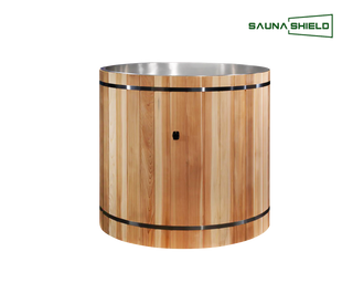 Pacific Cedar Plunge Tub - Elegant and robust plunge tub made from high-quality cedar wood, featuring a spacious design and classic round shape, perfect for luxurious outdoor soaks and enhancing relaxation spaces.