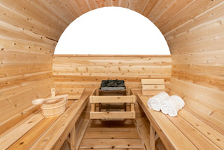 Dundalk LeisureCraft Canadian Timber Tranquility 3-4 Person Barrel Sauna CTC2345