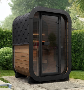 SaunaLife 2-Person Panorama Cube Sauna in Thermal Spruce