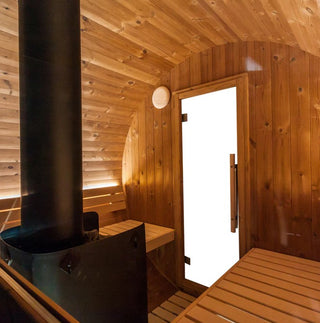 Thermowood Spruce Six-Person Barrel Sauna