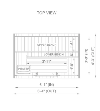 Nordic Eclipse 2-Person Cube Sauna in Thermal Spruce