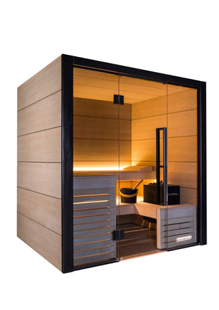 Harvia Fuji - Onyx Trim/Oak Hardwood, 2-5 Person, Indoor Sauna