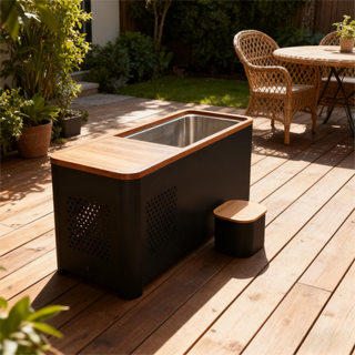 Black Rectangular Ice Tub