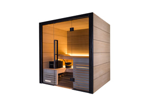 Harvia Fuji - Onyx Trim/Oak Hardwood, 2-5 Person, Indoor Sauna
